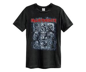 Amplified Oficial Iron Maiden 9 Eddies Camiseta para Hombre, Negro Negro Large