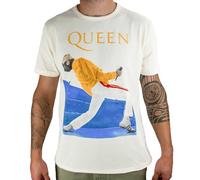 Queen Amplified Collection - Freddie Mercury Triangle Hombre Camiseta Blanco Roto M