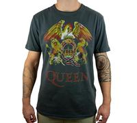 Amplified Queen Collection - Royal Crest Hombre Camiseta Gris Marengo L 100% algodón Regular