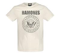 Amplified Ramones Collection - Vintage Shield Hombre Camiseta Blanco S 100% algodón Regular