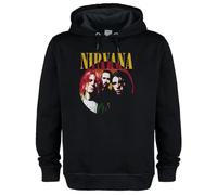 Amplified Sudadera con capucha unisex para adultos con banda circular Shot Nirvana, Negro, M
