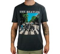 Amplified The Beatles-Abbey Road Camiseta, Gris (Charcoal CC), S para Hombre