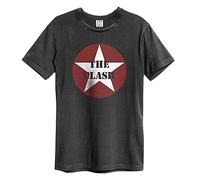 Amplified The Clash-Star Logo Camiseta, Gris (Charcoal CC), L para Hombre