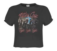 Amplified Top Crop Girls Girls Girls Motley Crue para Mujer (GD2861)