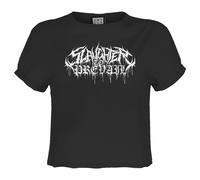 Amplified Top Crop Metal Logo Diseño La matanza prevalecerá para Mujer (GD4156)