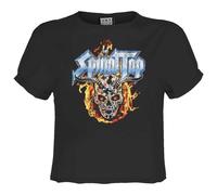 Amplified Top Crop Skull And Flames Diseño Spinal Tap para Mujer (GD4086)