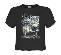 Amplified Top Crop Snow Leopards The Hu para Mujer (GD3138)