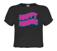 Amplified Top Crop Wave Logo Diseño Happy Mondays para Mujer (GD4153)