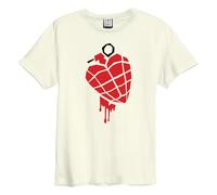 Amplified Unisex Adult American Idiot Heart Grenade Green Day T-Shirt M Vintage