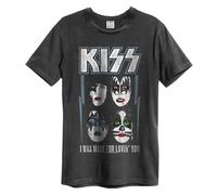 Amplified Unisex Adult I was Made for Loving You Kiss T-Shirt XL Charcoal
