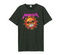 Amplified Unisex Adult Neon Sun Metallica T-Shirt L Charcoal