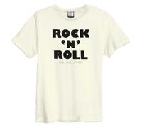 Amplified Unisex Adult Rock N Roll Liam Gallagher T-Shirt Small Vintage White