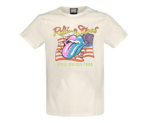 Amplified Unisex Adult Steel Wheels The Rolling Stones T-Shirt L White