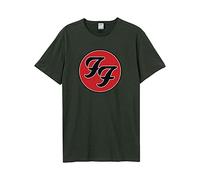 Amplified Unisex Band T-Shirt - Foo Fighters - Double Logo, Gris Escuro, XL