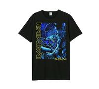 Amplified Unisex Band T-Shirt - Iron Maiden - Blue Monster, Negro, XL