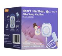 Amplim Chupete portátil para dormir para bebés y niños | Máquina de sonido patentada Record Mom's Heartbeat | 19 sonidos relajantes | Regalo de registro, baby shower | Clips en el cochecito |