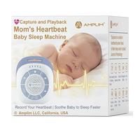 Amplim Chupete portátil para dormir para bebés y niños | Máquina de sonido patentada Record Mom's Heartbeat | 19 sonidos relajantes | Regalo de registro, baby shower | Clips en el cochecito |