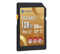 Amplim - Tarjeta de memoria SD UHS-II V90 SDXC 128GB - 300MB/s (2000X) UHSII U3 Extreme High Speed 128GB SD XC para cámara de vídeo 4K 8K UHD Almacenamiento flash TF 128GB
