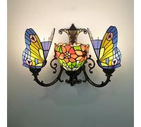 Amplio De Pared Estilo Tiffany, Lámpara De Pared De Vidrieras Hechas A Mano, Bombilla E27, Luz De Pared De Mariposa De Estilo Victoriano Luz De Pared Para La Sala De Estar Baño De Dormitorio Lectura