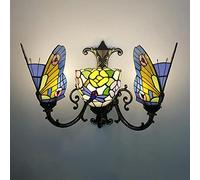 Amplio De Pared Estilo Tiffany, Lámpara De Pared De Vidrieras Hechas A Mano, Bombilla E27, Luz De Pared De Mariposa De Estilo Victoriano Luz De Pared Para La Sala De Estar Baño De Dormitorio Lectura