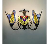 Amplio De Pared Estilo Tiffany, Lámpara De Pared De Vidrieras Hechas A Mano, Bombilla E27, Luz De Pared De Mariposa De Estilo Victoriano Luz De Pared Para La Sala De Estar Baño De Dormitorio Lectura