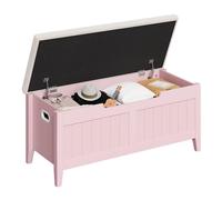 Amplio Espacio De Almacenamiento y Comodidad: Banco Zapatero De Madera Con Tapa Abatible, Asiento Acolchado Grueso, 2 Bisagras De Seguridad, Amplio Baúl Para Mantas, Fácil Montaje, Capacidad De 118 Kg