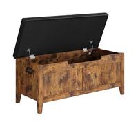 Amplio Espacio De Almacenamiento y Comodidad: Banco Zapatero De Madera Con Tapa Abatible, Asiento Acolchado Grueso, 2 Bisagras De Seguridad, Amplio Baúl Para Mantas, Fácil Montaje, Capacidad De 118 Kg