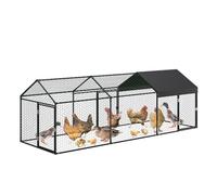 Amplio Gallinero Metálico para Exteriores - Cubierta Impermeable y Anti-UV - 3 Puertas con Cerradura - Jaula Resistente y Espaciosa para Gallinas, Patos, Conejos y Gansos - Ideal para Jardín