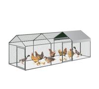 Amplio Gallinero Metálico para Exteriores - Cubierta Impermeable y Anti-UV - 3 Puertas con Cerradura - Jaula Resistente y Espaciosa para Gallinas, Patos, Conejos y Gansos - Ideal para Jardín