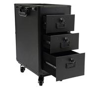 Amplio maletín de maquillaje moderno con 4 ruedas universales, asas cómodas, cerradura de combinación, estuche de maquillaje, juego de maquillaje, caja de maquillaje, almacenamiento clasificado, color