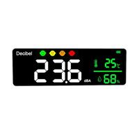 Amplios rangos de funcionamiento, medidor digital de decibelios y medidores de temperatura de humedad, detectores montados en la pared para aplicaciones, monitor de temperatura y humedad