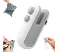 Ampltulastd Bag Sealer, 2-in-1 USB-C Rechargeable Handheld Sealer & Cutter for Food Freshness, Portable Mini Heat Sealer Machine for Plastic Bags Food Storage Snacks Freshness (Gray)