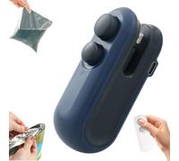 Ampltulastd Bag Sealer, 2-in-1 USB-C Rechargeable Handheld Sealer & Cutter for Food Freshness, Portable Mini Heat Sealer Machine for Plastic Bags Food Storage Snacks Freshness (Blue)