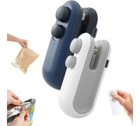 Ampltulastd Bag Sealer, Easilyous Bag Sealer, 2 in 1 Bag Sealer & Cutter, Home Sealing Machine, Mini Sealer Small Household Hand Pressure Sealer for Long-Lasting Freshness & Flavors (Blue+White)