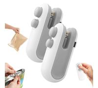 Ampltulastd Bag Sealer, Easilyous Bag Sealer, 2 in 1 Bag Sealer & Cutter, Home Sealing Machine, Mini Sealer Small Household Hand Pressure Sealer for Long-Lasting Freshness & Flavors (White*2)