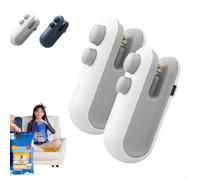 Ampltulastd Bag Sealer, Easilyous Bag Sealer, 2 in 1 Bag Sealer & Cutter, Mini Home Sealing Machine for Plastic Bags Snacks Storage (White 2pcs)