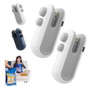 Ampltulastd Bag Sealer, Easilyous Pouch Closer, 2 in 1 USB-C Rechargeable Mini Sealing Device, Home Packaging Machine (White*2)