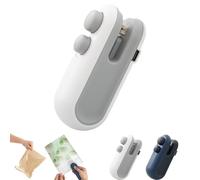 Ampltulastd Bag Sealer, Easilyous Vacuum Bag Sealer, 2 in 1 USB-C Rechargeable Mini Sealer, For Lasting Freshness & Flavor (White)