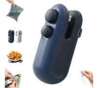 Ampltulastd Bag Sealer, Easilyous Vacuum Bag Sealer, 2 in 1 USB-C Rechargeable Mini Sealers, Household Hand Pressure Bags Cutter, Portable Snack Plastic Bags Heat Sealing Machine (Blue)