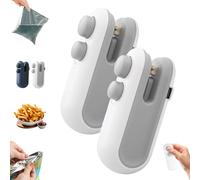 Ampltulastd Bag Sealer, Easilyous Vacuum Bag Sealer, 2 in 1 USB-C Rechargeable Mini Sealers, Household Hand Pressure Bags Cutter, Portable Snack Plastic Bags Heat Sealing Machine (2*Gray)