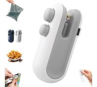 Ampltulastd Bag Sealer, Easilyous Vacuum Bag Sealer, 2 in 1 USB-C Rechargeable Mini Sealers, Household Hand Pressure Bags Cutter, Portable Snack Plastic Bags Heat Sealing Machine (Gray)