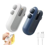Ampltulastd Bag Sealer, Easilyous Vacuum Sealer,Mini Sealer Small Household Hand Pressure Sealer Portable Snack Plastic Bag Heat Sealing Machine (Gray+Blue,1pcs)