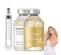 Ampolla reafirmante con colágeno y péptidos, sérum de péptidos de seda, reafirmante y antiarrugas, hidratante ligero, minimiza los poros, ilumina el tono de la piel, apto para todo tipo de piel (Paque