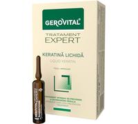 Ampollas Sérum con Queratina Líquida - Tratamiento Reparador para Cabello Dañado, Seco o Fino - Fortalece y Protege la Fibra Capilar - 10 x 10 ml - Gerovital Tratament Expert
