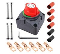 Ampper 1-2-Both-Off Interruptor de Desconexión de Batería, 12-48 V Batería Master Cut Shut Off Interruptor Aislador con Lugs (1-2-Both-Off Kit)