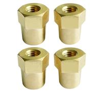 Ampper Adaptador Hembra de latón de 3/8"-16 Rosca para Poste de Terminal de batería terminales de Poste de Carga de batería para extensión de espárrago de 3/8", Paquete de 4