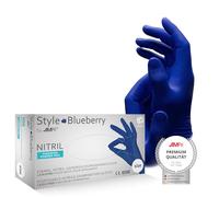 AMPri Guantes de nitrilo azul oscuro, 100 unidades/caja, talla XL, sin talco, estilo arándano de Med-Comfort: guantes desechables de nitrilo, guantes desechables en tallas XS, S, M, L, XL