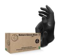 AMPRI Guantes de nitrilo biodegradables,negros,100 unidades/caja,talla M,sin polvo,Nature Gloves by Med-CComfort: guantes desechables de nitrilo disponibles en tallas XS,S,M,L,XL