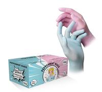 AMPri Guantes de nitrilo, color menta, rosa, mezcla de colores, 60 unidades/caja, talla XL, sin polvo, estilo menta rosie: guantes desechables de nitrilo, guantes desechables en las tallas XS, S, M, L