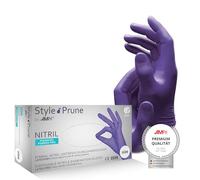 AMPRI Guantes de nitrilo morado oscuro, 100 unidades/caja, talla L, sin talco, estilo Prune by Med-Comfort: guantes desechables de nitrilo en las tallas XS, S, M, L, XL